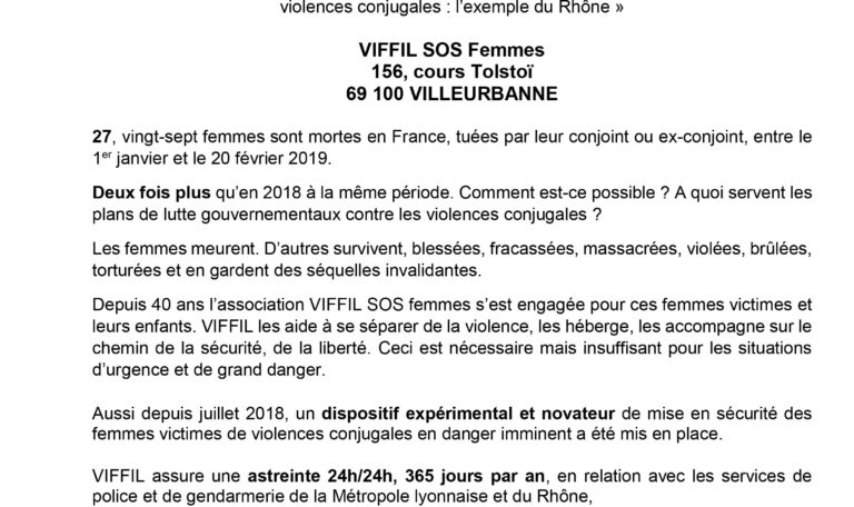Communiqué de presse - 8 Mar 2019